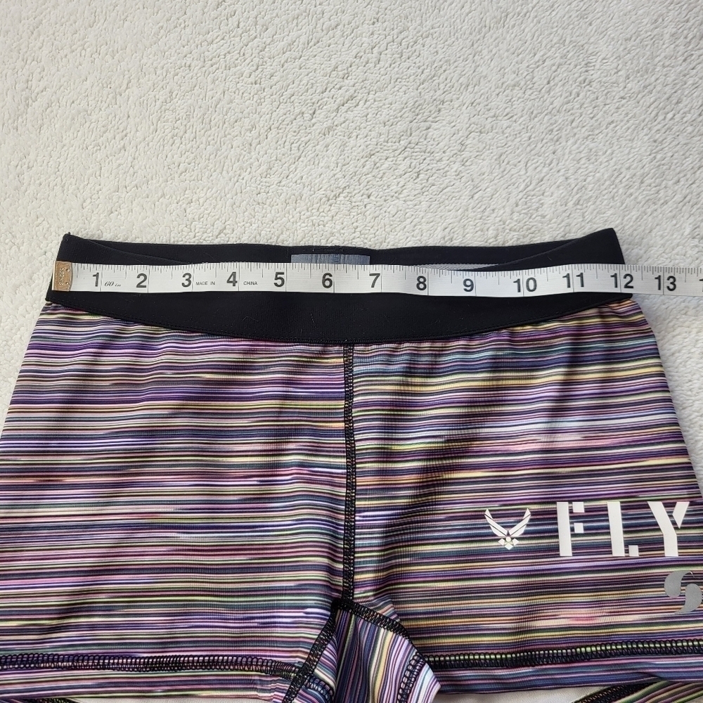 Soffe Fly Compression Shorts Purple Hued Stripes Women's Size Small - Picture 3 of 7